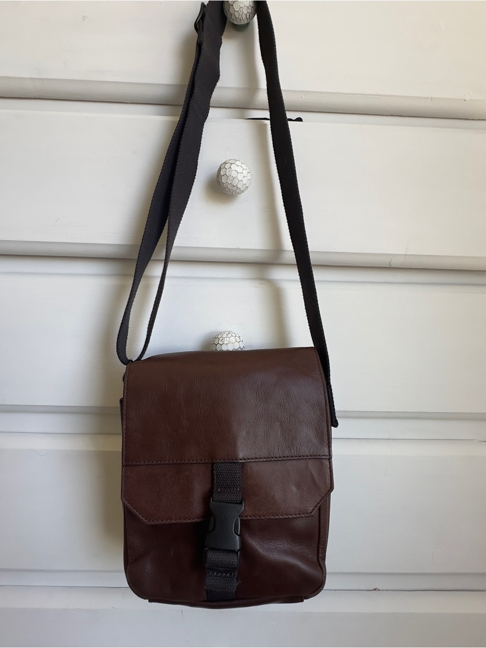 Fossil Weston Courier Dark Brown Leather Messenger Crossbody Bag